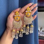 Nisha Meenakari Earrings – Yellow