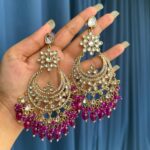 Arpita Kundan Earrings – Purple