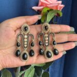 Jeevika Stone Earrings – Black