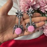 Unique Flower Earrings – Light Pink