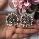 Bird Peal Studs – White
