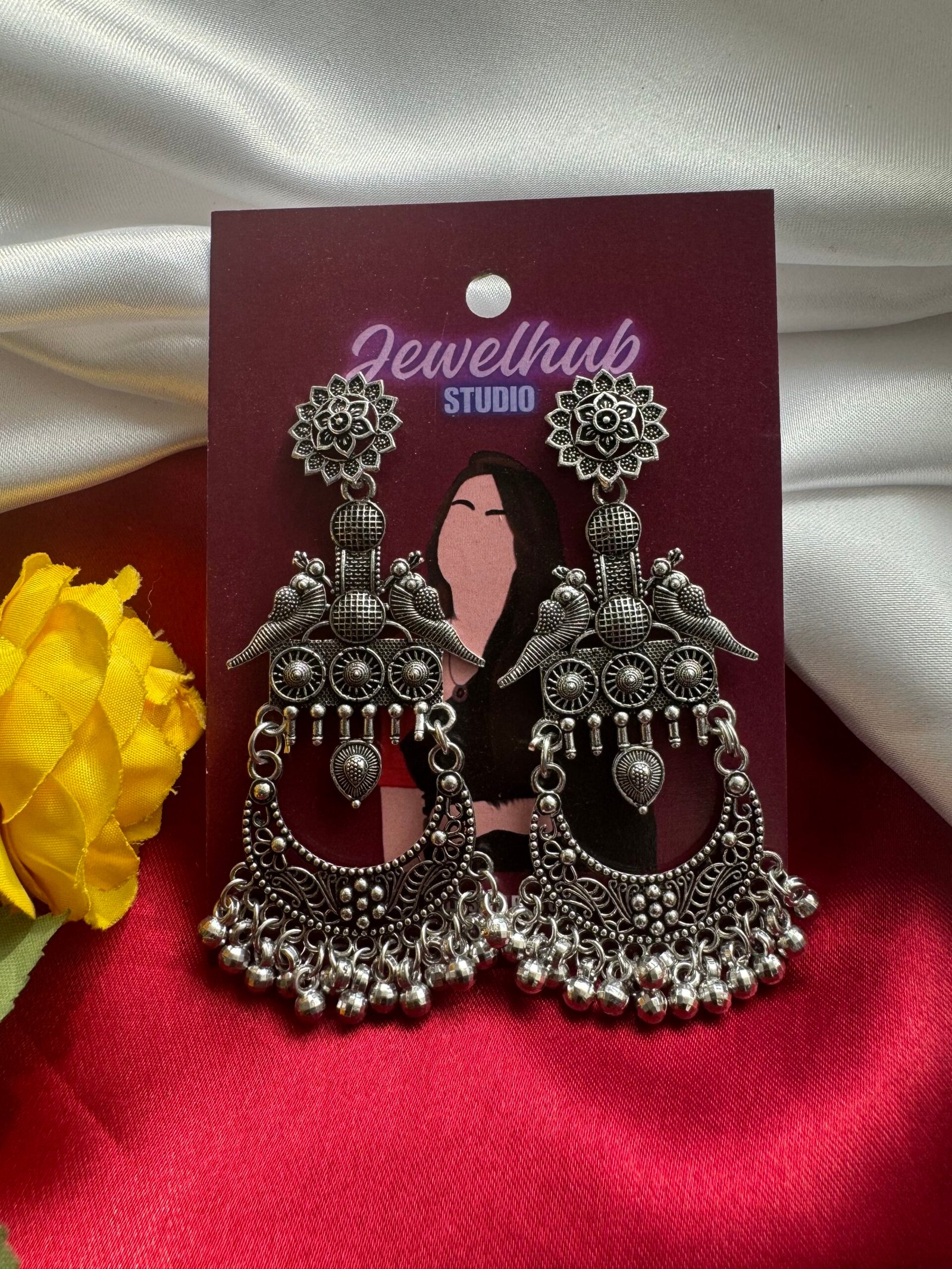 Photo-29-06-24-4-13-58-PM-scaled-1.jpg Bird Oxidised Earrings - Image 1