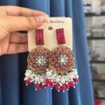 Simran Kundan Earrings – Pink