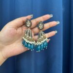 Chitra Jhumka – Teal Blue
