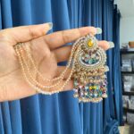 Supriya Crystal Earrings With Kaan Chain – Multi