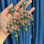 Gowri Kundan Earrings – Dark Green