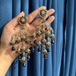 Gowri Kundan Earrings – Black