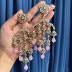 Gowri Kundan Earrings – Light Pink