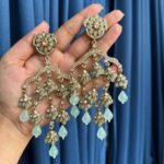 Gowri Kundan Earrings – Mint Green