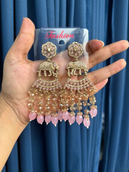 Haathi Earrings – Light Pink