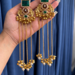 Suhani Long Kashmiri Earrings –  Green Red