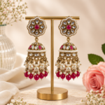 Kira Kundan Jhumka – Dark Pink