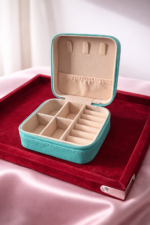 Leather Jewellery Storage Box – Mint Green - Image 2
