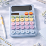Pastel Solar/Battery Operated Calculator – Blue