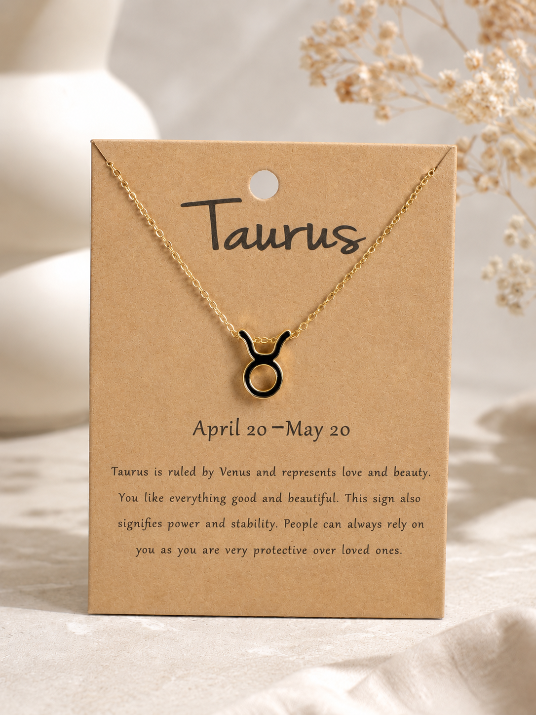 ac6a486b-12d4-419d-b574-00935f515097.png Taurus Zodiac Pendant Chain - Image 1