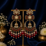 Anchal Kundan Earrings – Red