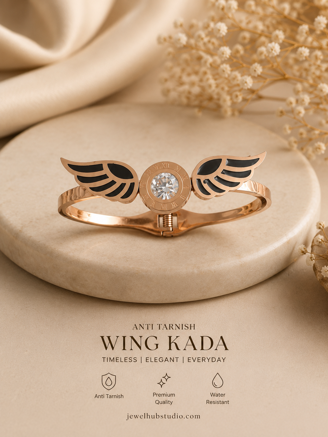 c1e67e78-4089-45f4-b14d-11c4fd2500db.png Wing Kada Anti Tarnish Bracelet - Image 1