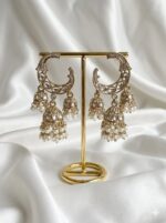 Gurleen Kundan Jhumka – White - Image 2