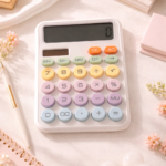 Pastel Solar/Battery Operated Calculator – White