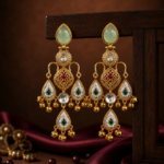 Ziya Kashmiri Chandbali Earrings – Mint Green
