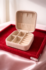 Leather Jewellery Storage Box – Peach - Image 2