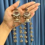 Sanyukta Kashmiri Long Earrings – Red