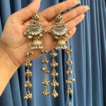 Sanyukta Kashmiri Long Earrings – White