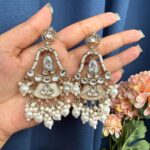 Radhika Kundan Earrings – White