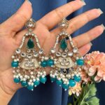 Radhika Kundan Earrings – Blue