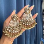 Rubina Kundan Earrings – White
