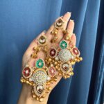 Fathima Kashmiri Chandbali Earrings – Red Green