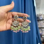 Seerat Kundan Earrings – Mint Pink