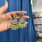 Seerat Kundan Earrings – Mint Green