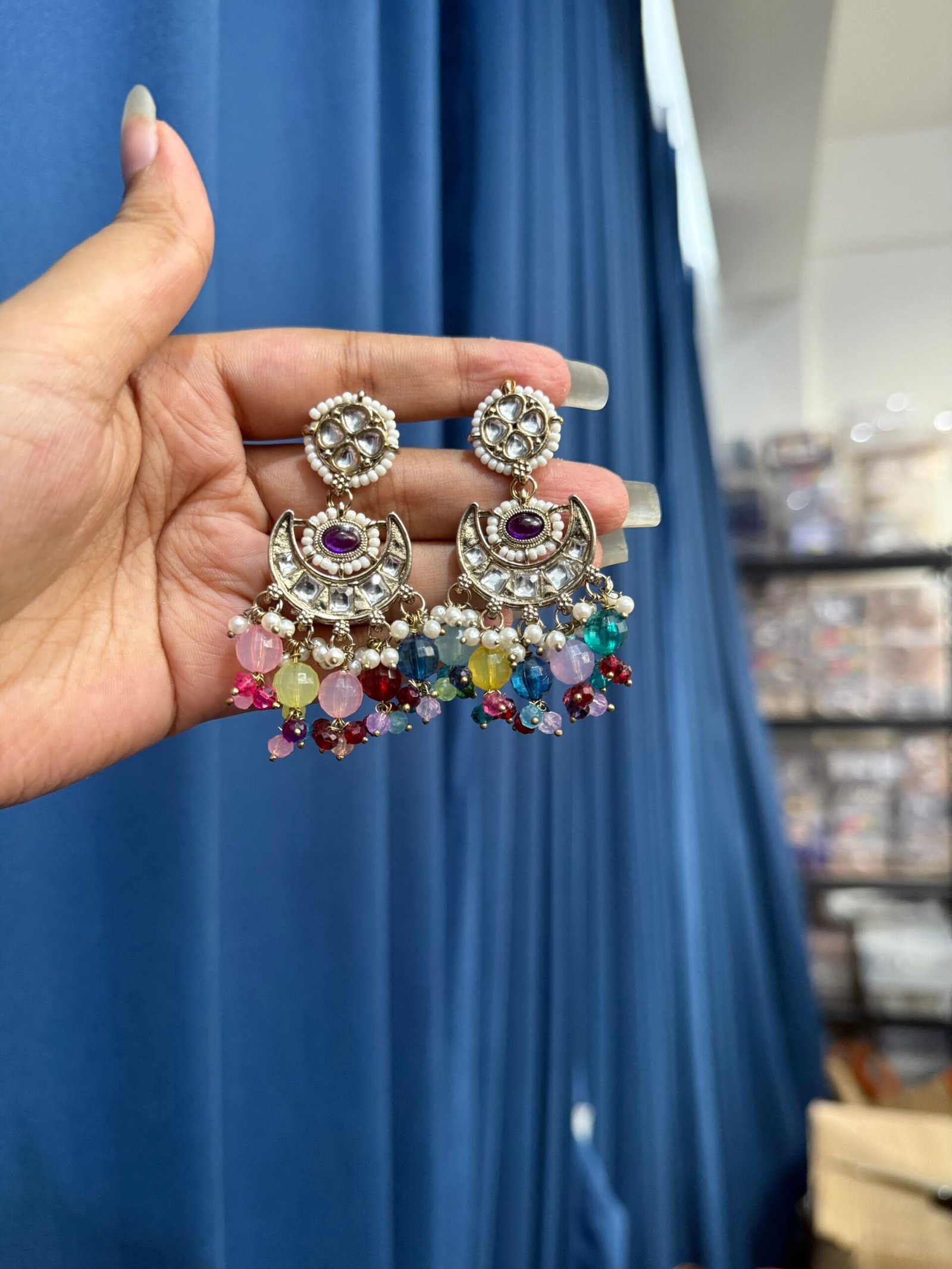 img_1147-scaled-1.jpeg Seerat Kundan Earrings – Multi - Image 1