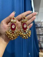 Zariya Kashmiri Long Dangler Earrings – Red - Image 2
