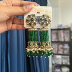 Anusha Kundan Jhumka – Dark Green