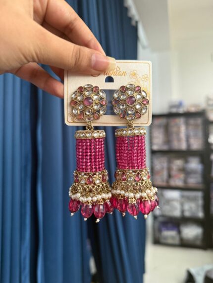 Anusha Kundan Jhumka – Wine