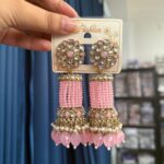 Anusha Kundan Jhumka – Light Pink