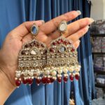 Sarah Kundan Earrings – Red