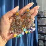 Yuvika Premium Chandbali Earrings – Multi