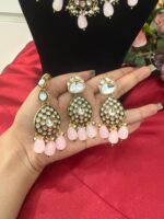Supreet Premium Kundan Set – Light Pink - Image 2