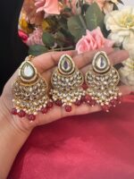 Jiya Premium Kundan Set – Ruby - Image 2