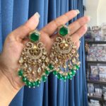 Sonal Premium Chandbali Earrings – Dark Green