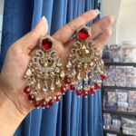 Sonal Premium Chandbali Earrings – Red