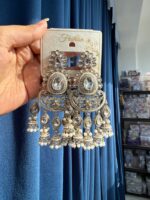 Nupur White Kundan Chandbali Earrings - Image 2