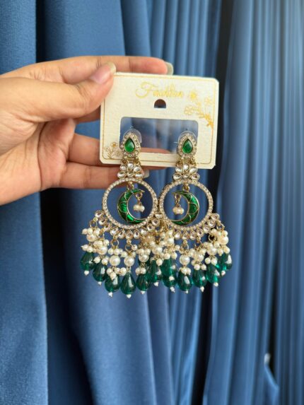 Sitara Chandbali – Dark Green