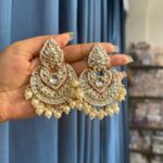 Jhanvi Kundan Chandbali – White
