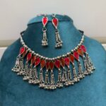 Pink Enamel Oxidised Set