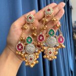 Fathima Kashmiri Chandbali Earrings – Multi