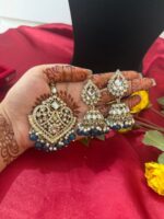 Vaani Premium Kundan Set – Blue - Image 3